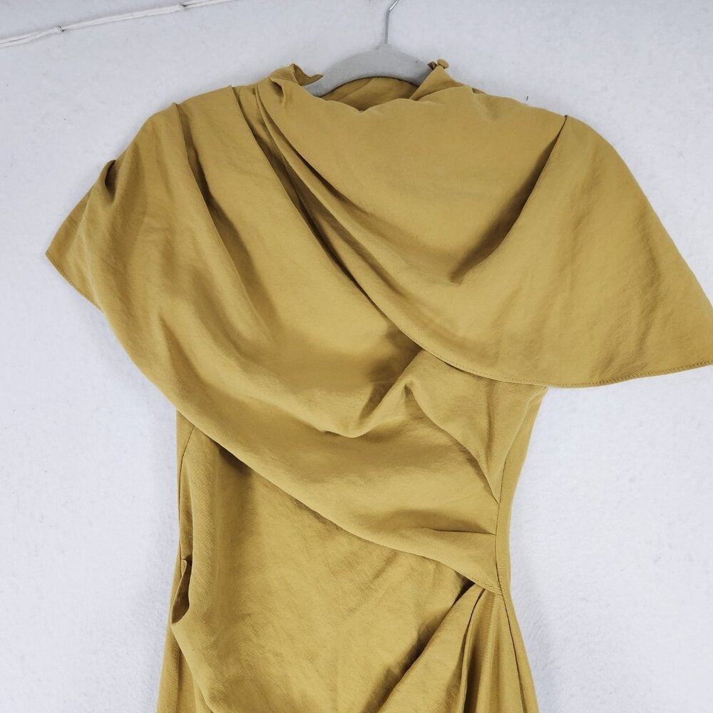 ASOS Mustard Yellow Draped Maxi Gown - Picture 2 of 15